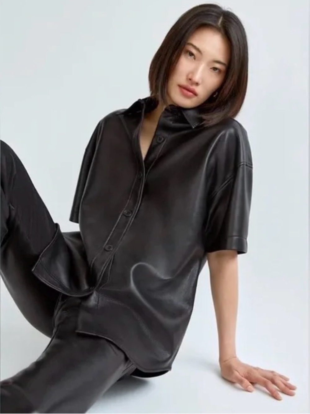 Aritzia Babaton Frances Vegan Leather Short Sleeve Jacket